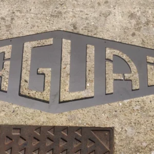 Jaguar wall sign - 1950s style - Brushed Stainless Steel Finish