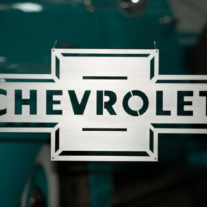Chevrolet Bowtie Sign, Vintage Design, Stainless Steel, Americana