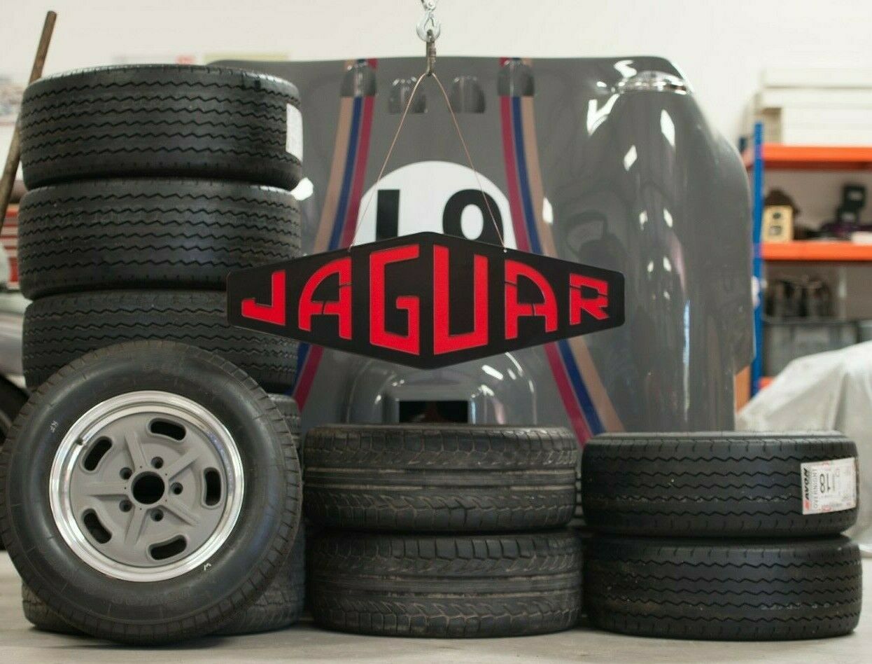 Jaguar Large, Black & Red, Workshop, Steel Sign - Wall Mounted - Image 6