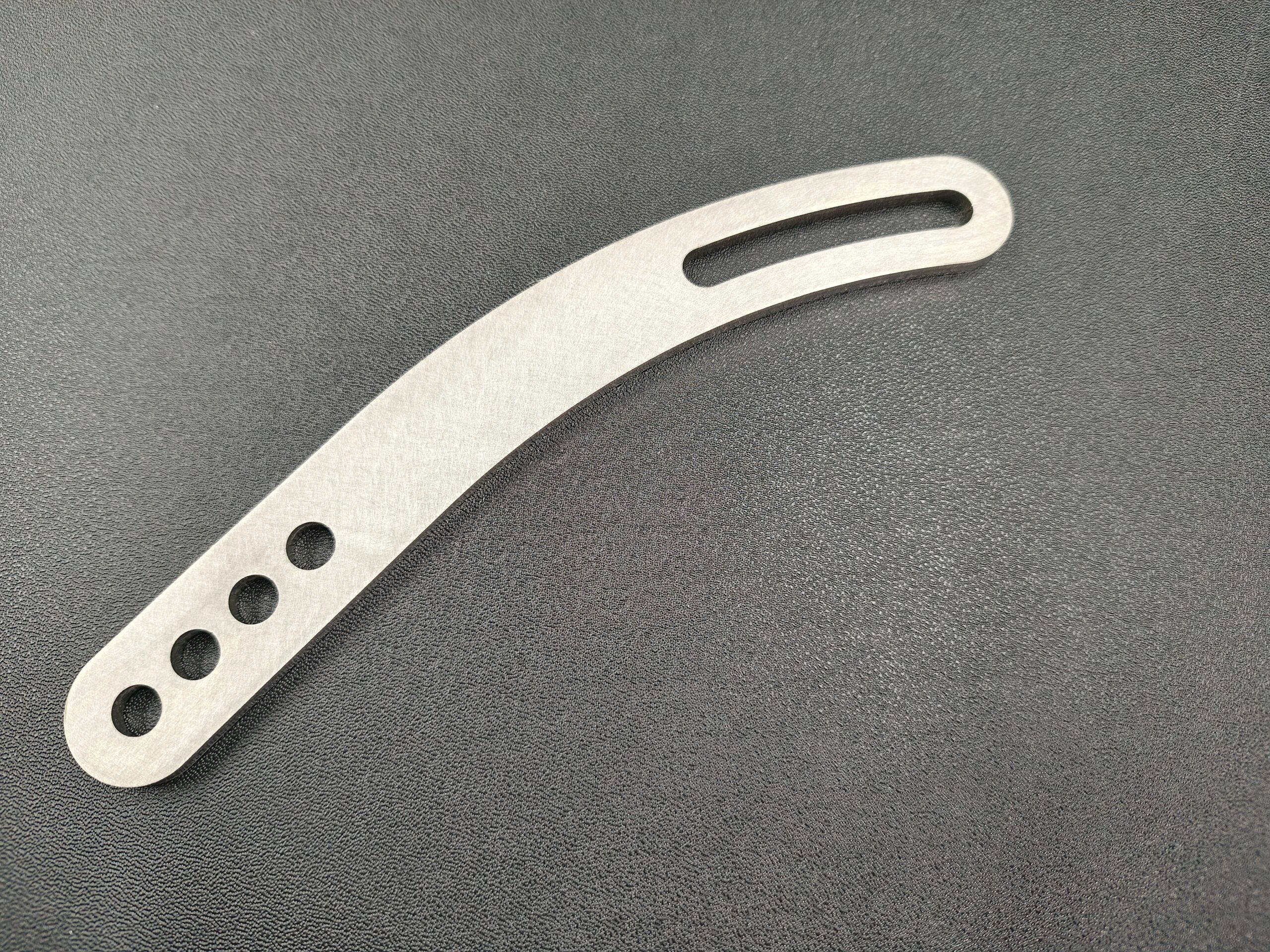 Curved Alternator Adjuster Bracket - Short Slot Universal Stainless Steel