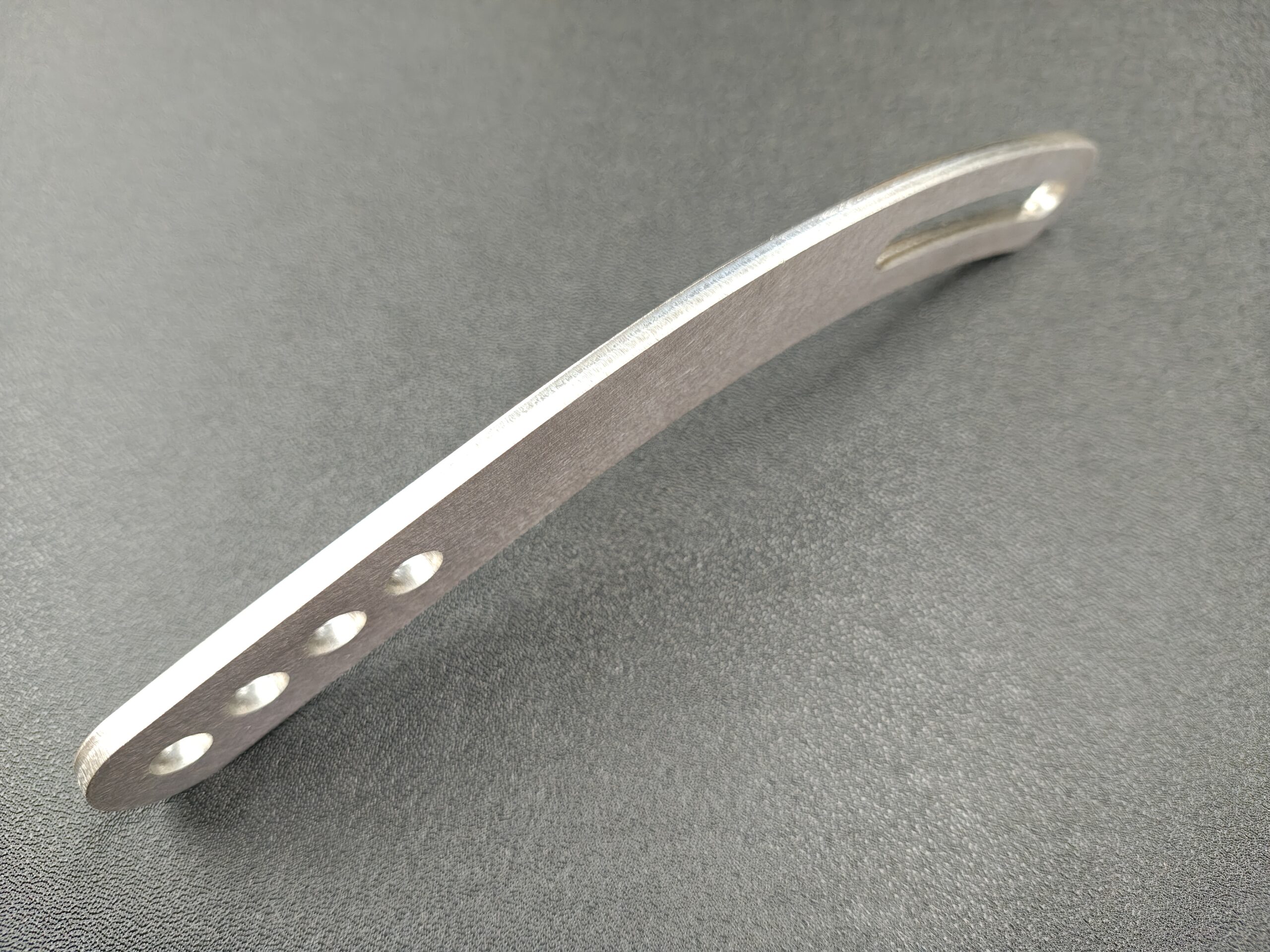 Curved Alternator Adjuster Bracket - Short Slot Universal Stainless Steel - Image 2