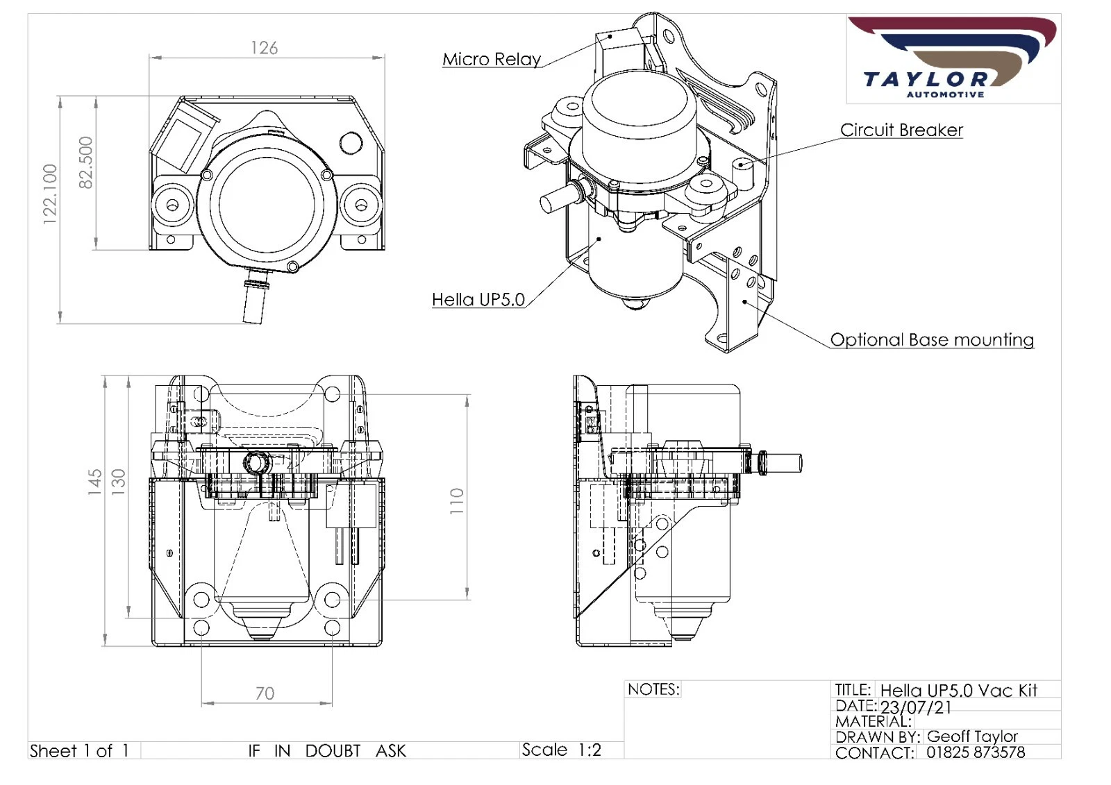 12V Vacuum Pump 'Gold' Kit, Hella UP5.0, Brake Upgrade, Brake servo - Image 11