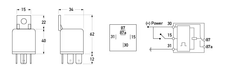 Hella Timer Relay 5HE 996 152-131 with mounting base - Image 5