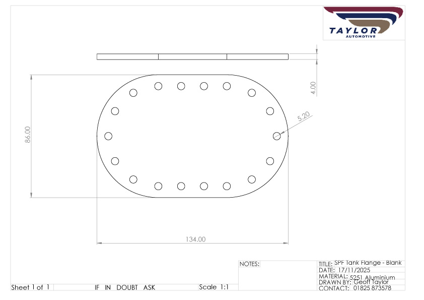 Small Universal Petrol Tank Access Flange - Image 2