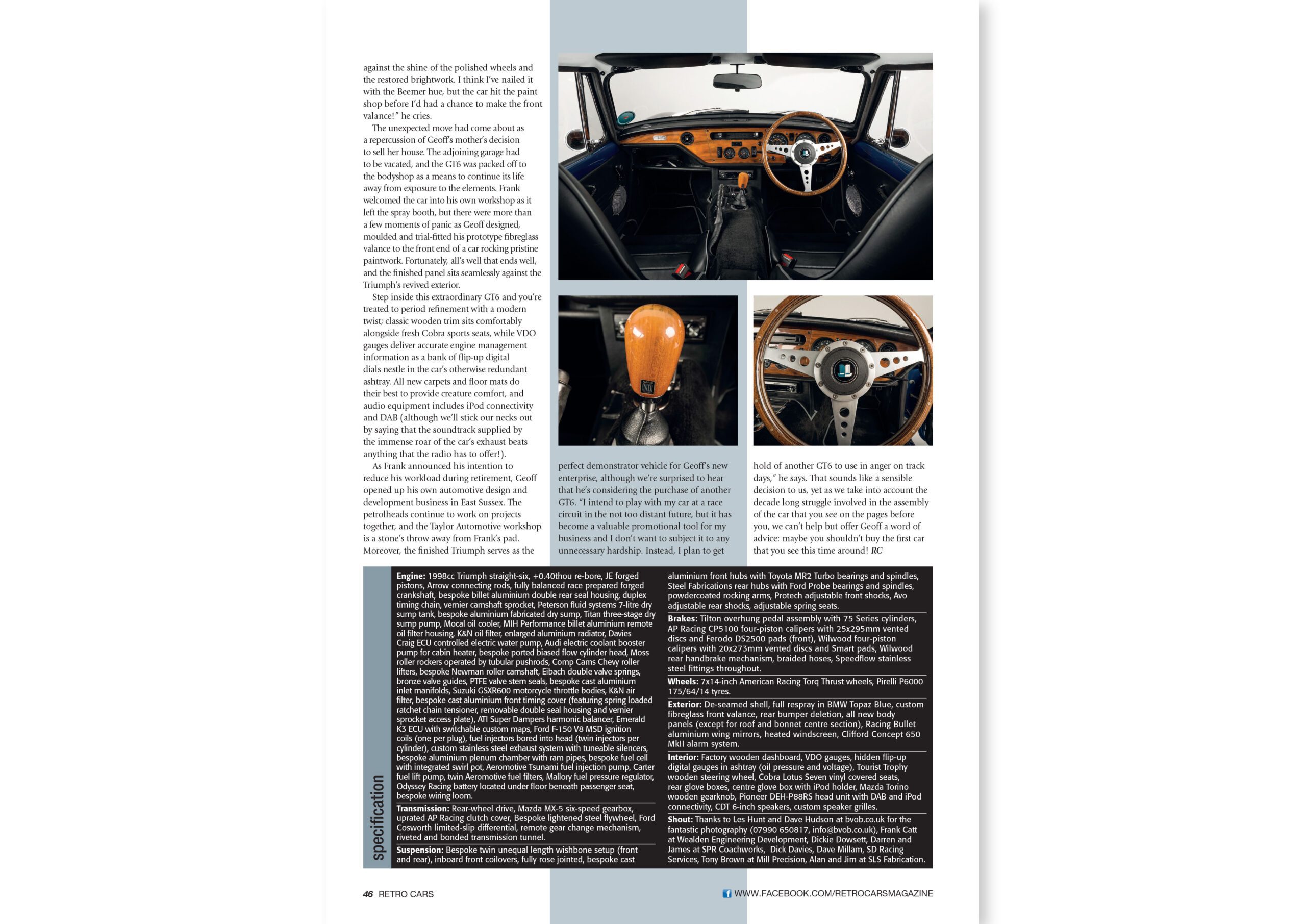 GT6 featured in Retro Cars Magazine