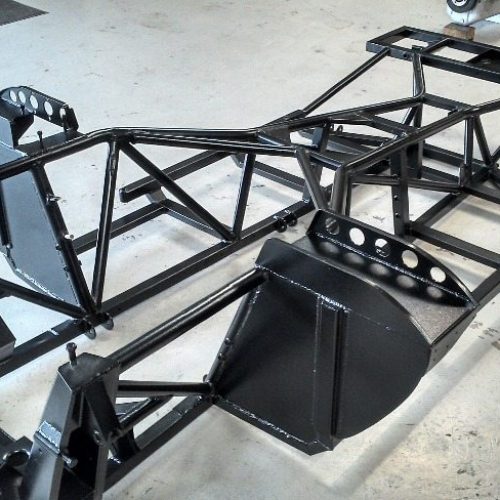 Realm Jaguar D-Type Blasted zinc flame sprayed and powder coated chassis